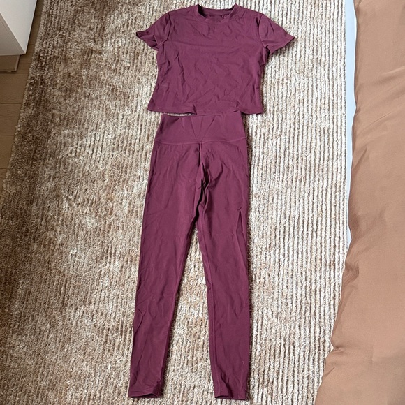 Daily Drills Pants - Daily Drills Burgundy Leggings Set